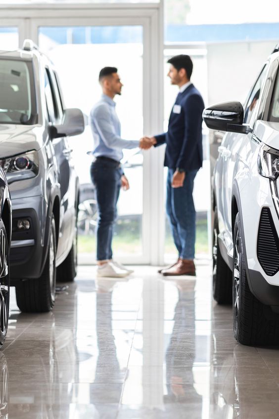 cars and handshake